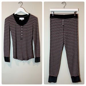 Victoria’s Secret Striped Pajama Set Black/Pink